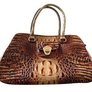 Brahmin | toasted almond Crocodile embossed satchel Handbag
